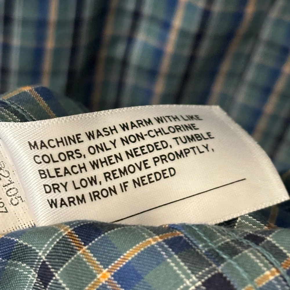 Duluth‎ Trading Co Blue and Green Plaid Button-Down Shirt- 2X Tall